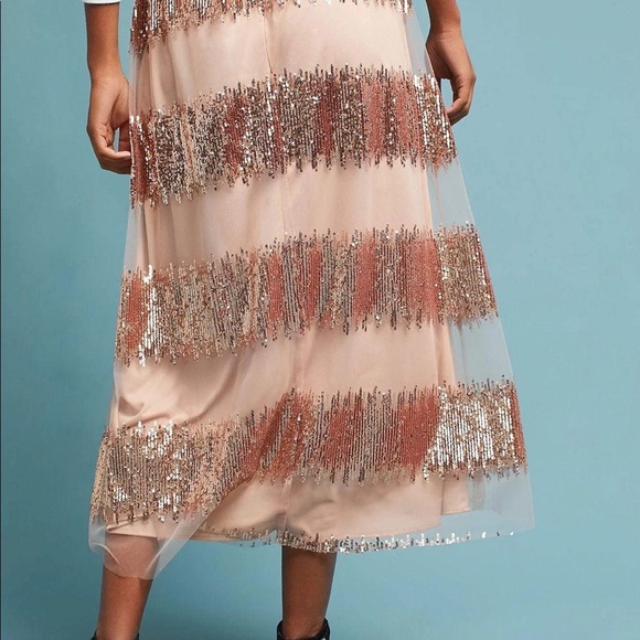 Anthropologie Eva Franco Revelry Skirt Sequin Midi 10 12 Free People Farm Rio - Picture 4 of 7